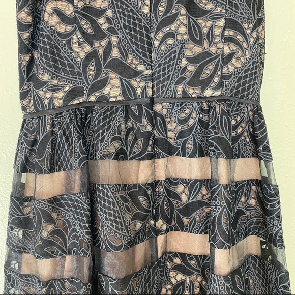 AIDEN MATTOX Black Sheer Lace Fit & Flare Mini Dress Size 8 Party Date Night - Picture 11 of 13